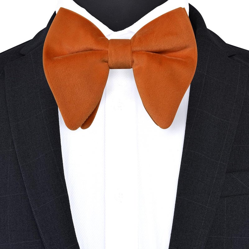 Branduce Velvet Bow Ties for Men Oversize Pre-tie Bowtie Tuxedo Bowties for Wedding - Image 2